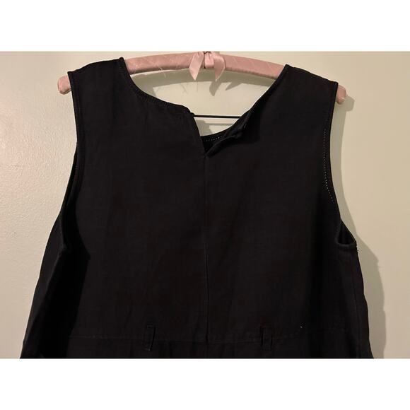 Britches for Women Black Linen Blend Sleeveless Dress XL Vintage 90s Minimalist - Picture 13 of 13